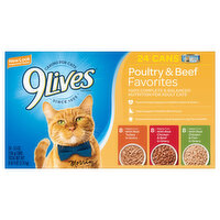 9Lives Cat Food, Poultry & Beef Favorites - 24 Each 