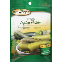 Mrs. Wages Pickle Mix, Quick Process, Spicy, Medium - 6.5 Ounce 