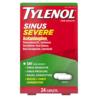 Tylenol Sinus, Severe, Caplets, for Adults - 24 Each 