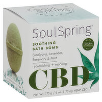 Soul Spring Bath Bomb, Soothing, CBD - 6 Ounce 