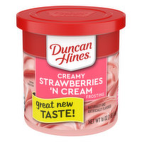 Duncan Hines Frosting, Strawberry N Cream, Creamy - 16 Ounce 