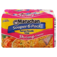 Maruchan Ramen Noodle Soup, Shrimp Flavor, Souper 6 Pack - 6 Each 