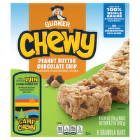Quaker Granola Bars, Chewy, Peanut Butter Chocolate Chip - 8 Each 