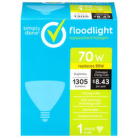 Simply Done Light Bulb, Replacement Halogen, Floodlight, 70 Watts - 1 Each 