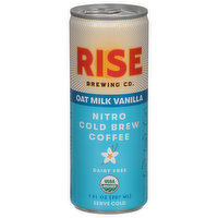 Rise Brewing Co. Coffee, Dairy Free, Oat Milk Vanilla, Nitro Cold Brew - 7 Fluid ounce