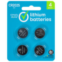 Simply Done Batteries, Lithium, 3V, 4 Pack