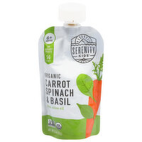 Serenity Kids Carrot Spinach & Basil, with Olive Oil, Organic, 6+ Months - 3.5 Ounce 