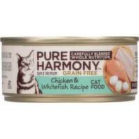 Pure Harmony Cat Food, Grain Free, Chicken & Whitefish Recipe, Super Premium, Pate - 5.5 Ounce 