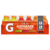 Gatorade Thirst Quencher, Lemon Lime, Fruit Punch, Orange, 18 Pack - 18 Each 