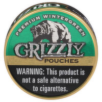 Grizzly Snuff, Moist, Premium Wintergreen, Pouches - 0.84 Ounce 