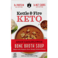 Kettle & Fire Bone Broth Soup, Spicy Cauliflower, Keto