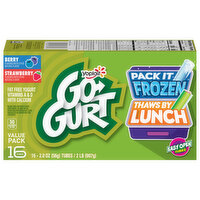 Go-Gurt Yogurt, Fat Free, Berry/Strawberry, Value Pack - 16 Each 