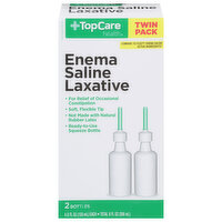 TopCare Enema Saline Laxative, Twin Pack