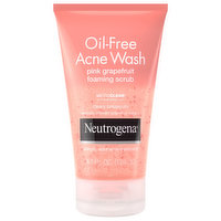 Neutrogena Acne Wash, Oil-Free, Foaming Scrub, Pink Grapefruit