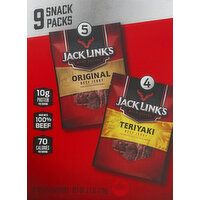 Jack Link's Beef Jerky, Original/Teriyaki, 9 Snack Packs