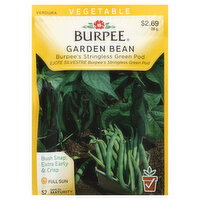 Burpee Seeds, Garden Bean, Burpee's Stringless Green Pod - 28 Gram 