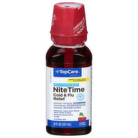 TopCare Cold & Flu Relief, Nite Time, Cherry Flavor - 8 Fluid ounce 