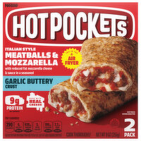 Hot Pockets Sandwiches, Garlic Buttery Crust, Italian Style Meatballs & Mozzarella, 2 Pack