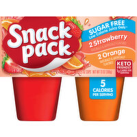 Snack Pack Juicy Gels, Sugar Free, Strawberry/Orange, 4 Pack