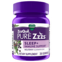 Vicks Melatonin + Elderberry + Zinc, Sleep + Immune Support, Pure Zzzs, Gummies - 26 Each 