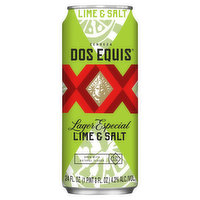 Dos Equis Beer, Lager Especial, Lime & Salt - 24 Fluid ounce 