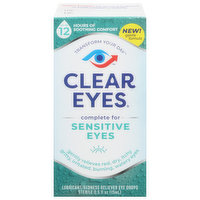 Clear Eyes Eye Drops, Sensitive, Sterile - 0.5 Fluid ounce 