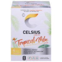 Celsius Energy Drink, Tropical Vibe, 4 Pack - 4 Each 