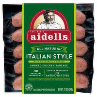 Aidells Chicken Sausage, Smoked, Italian Style - 12 Ounce 
