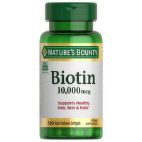 Nature's Bounty Biotin,10,000 mcg, Rapid Release Softgels - 120 Each 
