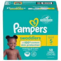 Pampers Diapers, 5 (27+ lb), Super Pack - 58 Each 