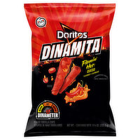 Doritos Tortilla Chips, Flamin Hot Queso Flavored, Rolled - 9.25 Ounce 