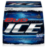 Bud Ice Beer, Lager, Premium - 12 Each 