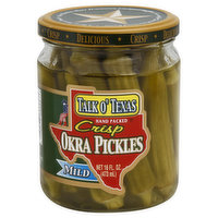 Talk O' Texas Okra Pickles, Crisp, Mild - 16 Ounce 