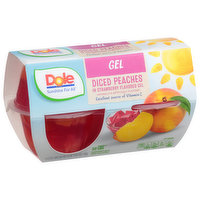 Dole Diced Peaches, in Strawberry Flavored Gel - 4 Each 