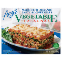 Amy's Frozen Vegetable Lasagna, with Organic Pasta & Vegetables, Non-GMO, 9.5 oz.
