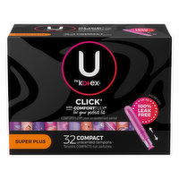 U by Kotex Tampons, Compact, Super Plus, Unscented - Brookshire's