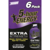 5-Hour Energy Energy Drink, Extra Strength, Grape, 6 Pack - 6 Each 