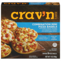 Crav'n Flavor Pizza Bagels, Combination, Mini - 9 Each 