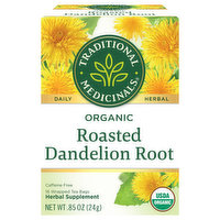 Traditional Medicinals Herbal Supplement, Organic, Roasted Dandelion Root, Tea Bags - 16 Each 