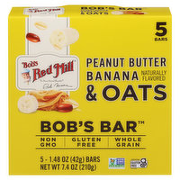 Bob's Red Mill Bars, Peanut Butter Banana & Oats - 5 Each 