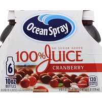 Ocean Spray 100% Juice, Cranberry - 6 Each 