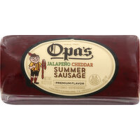 Opas Summer Sausage, Jalapeno Cheddar - 16 Ounce 