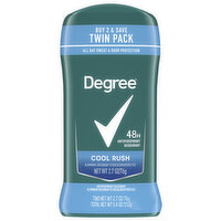 Degree Antiperspirant Deodorant, Cool Rush, 48H, Twin Pack - 2 Each 