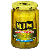 Mt Olive Pickles, Kosher Dill, Sandwich Stuffers - 24 Fluid ounce 