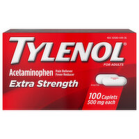 Tylenol Acetaminophen, Extra Strength, 500 mg, Caplets - 100 Each 