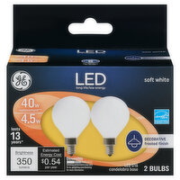 GE Light Bulb, LED, Soft White, 4.5 Watts - 2 Each 