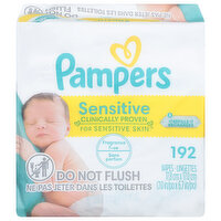 Pampers Wipes, Sensitive - 192 Each 