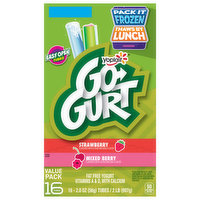 Go-Gurt Yogurt, Low Fat, Strawberry/Mixed Berry, Value Pack