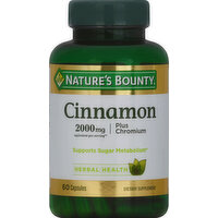 Nature's Bounty Cinnamon, Plus Chromium, 2000 mg, Capsules - 60 Each 