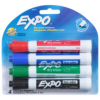 Expo Markers, Dry Erase, Chisel Tip - 4 Each 